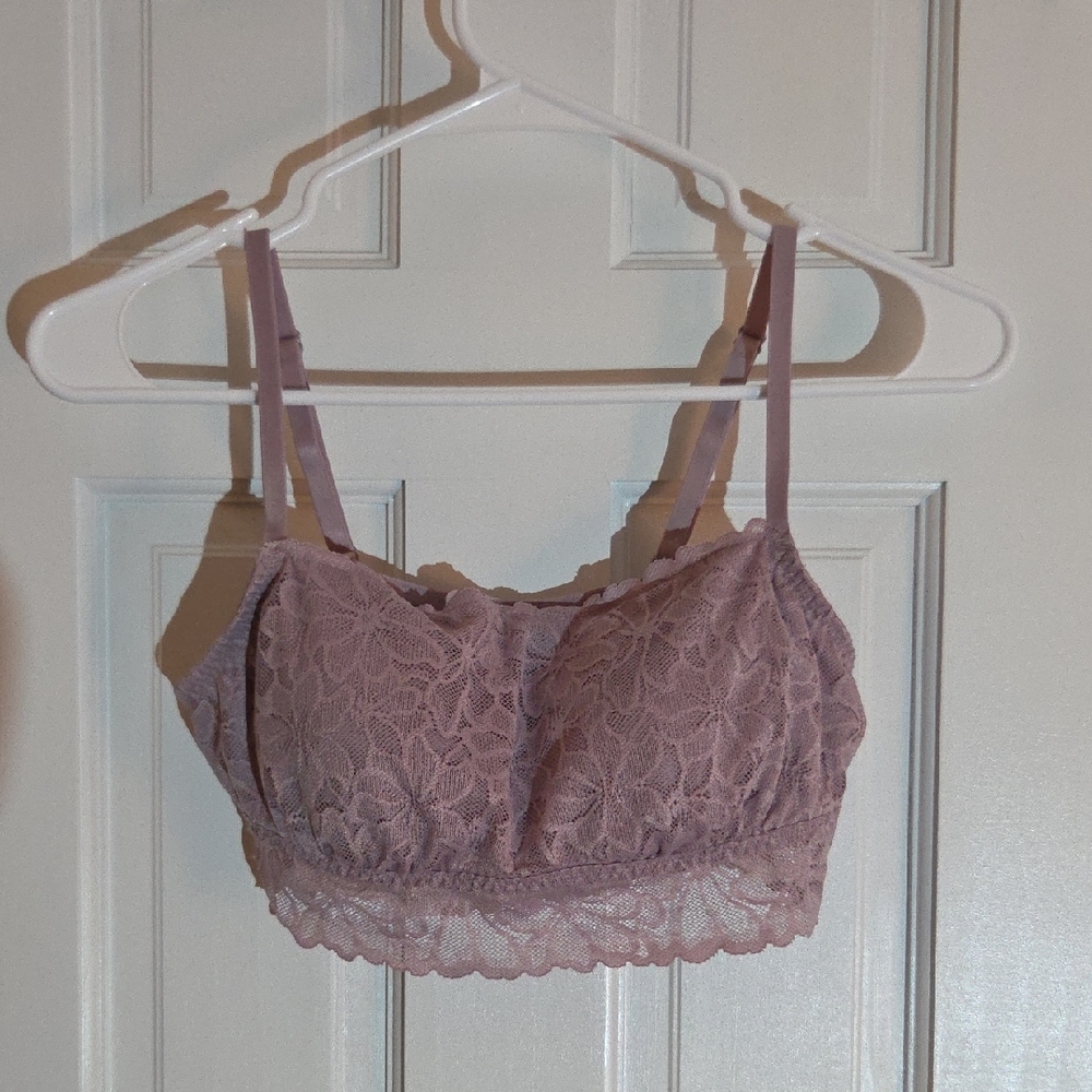 PINK Victoria's Secret Mauve Lace Bralette